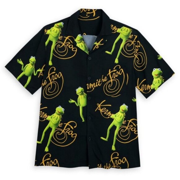 Disney Kermit the Frog Men’s XXL Button Up Shirt PBS Sesame Street The Muppets - Picture 2 of 13
